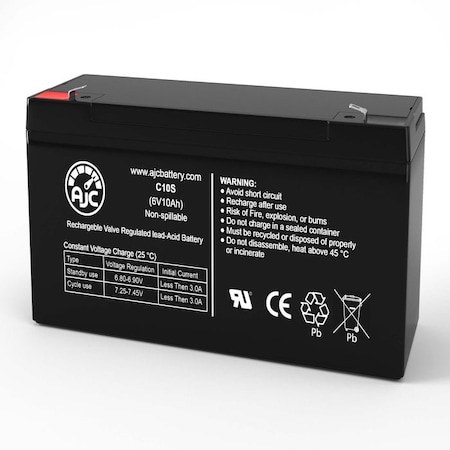 Bsc Preferred Teledyne 118-0075 6V 10Ah Emergency Light Replacement Battery AJC-C10S-V-1-201712